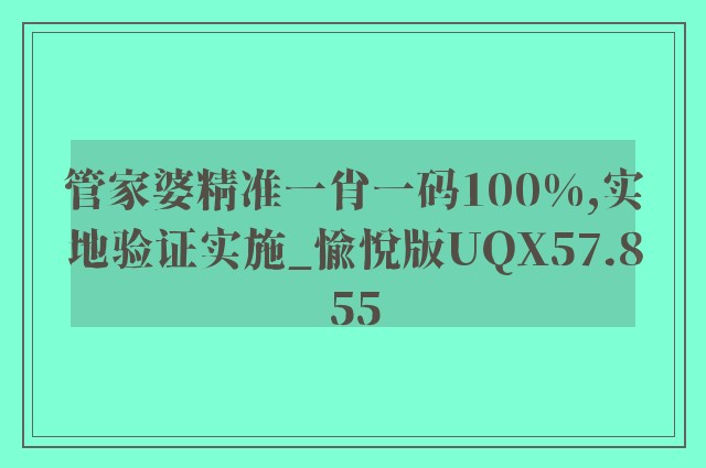 管家婆精准一肖一码100%,实地验证实施_愉悦版UQX57.855