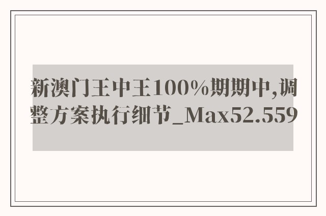 新澳门王中王100%期期中,调整方案执行细节_Max52.559